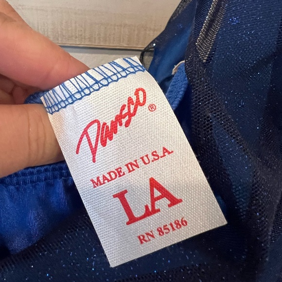 Dansco lyrical costume, navy blue, one shoulder, size large adult - Picture 7 of 10